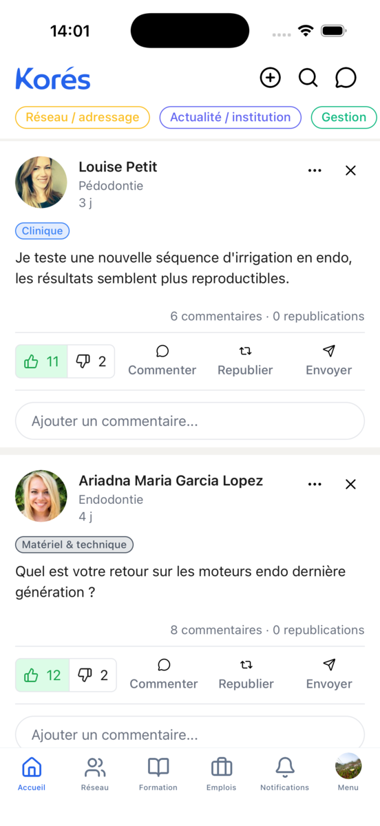 Kores app screenshot
